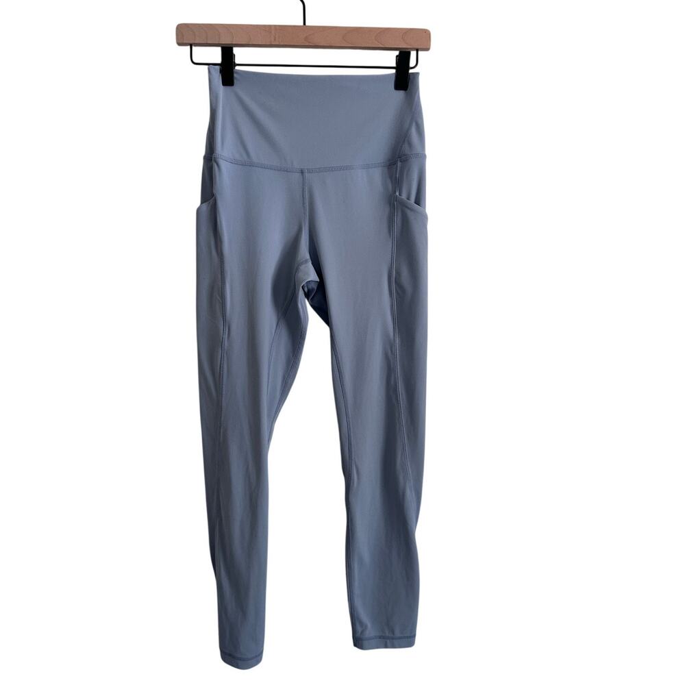 Quince Light Blue Performance Leggings Workout Pants Activewear Size Small